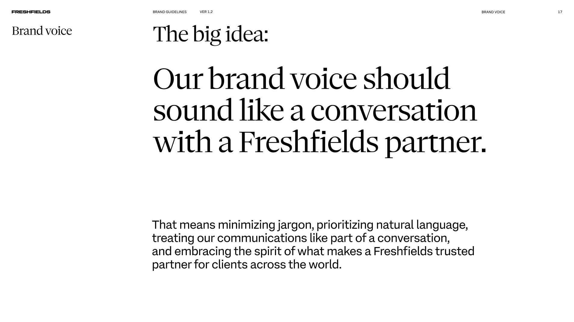 Freshfields verbal identity and tone principles